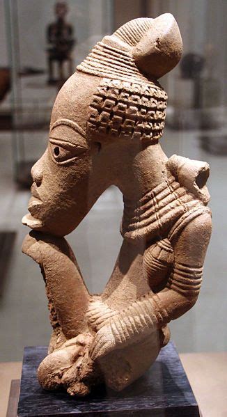 A Nok sculpture dated to sometime between c. 500 BC&c.500 AD on display in the Louvre. The Nok ...