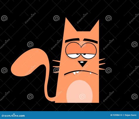 Bored Cat stock illustration. Illustration of line, happy - 9398613