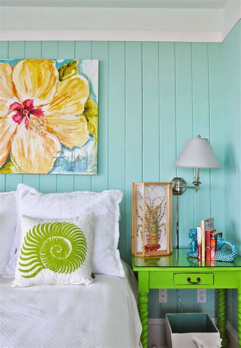 Love the brightness and the turquoise walls | Tropical bedrooms, Beach cottage decor, Bedroom ...