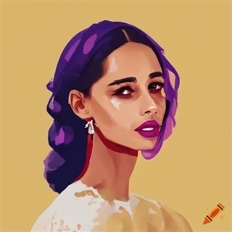 Naomi scott in a modern simple illustration style using the pantone ...