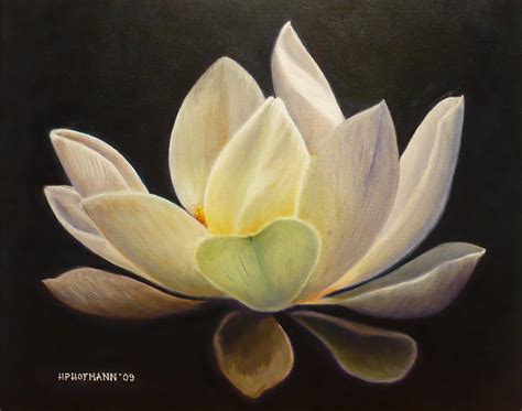 White Lotus Painting by Hugo Palomares - Pixels