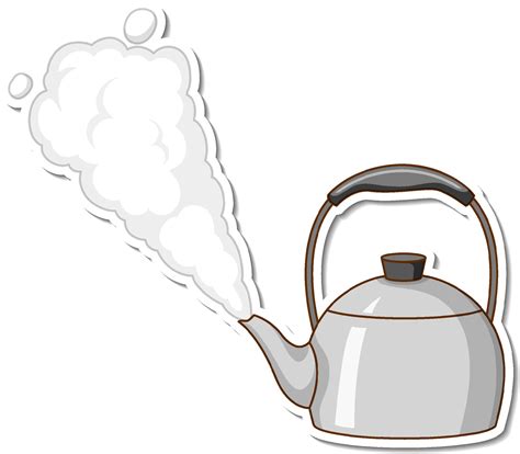 A sticker template of a kettle with boiling water isolated 3100458 ...