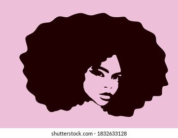 Afro Hair Silhouette Black Queen Illustration Stock Illustration 1832633128 | Shutterstock