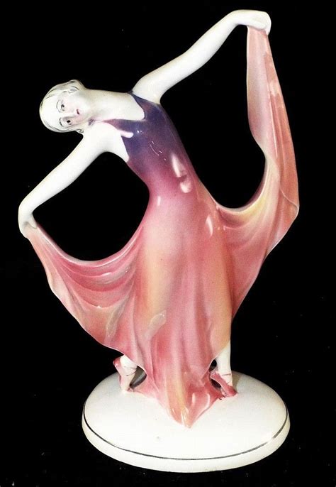 Rare Art Deco Katzhutte Butterfly Porcelain Figurine of a Dancing Lady ...