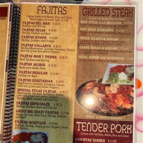 Menu at Jose Locos restaurant, Springfield, 853 N Glenstone Ave