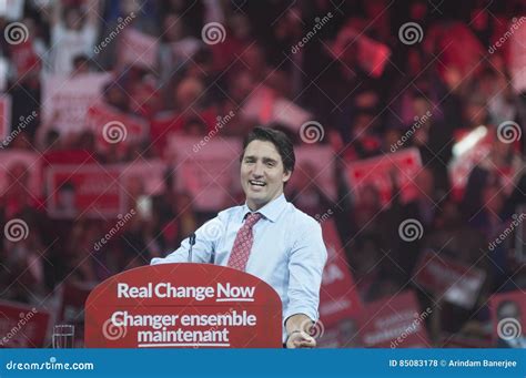 Justin Trudeau Election Rally Editorial Stock Photo - Image of multi ...