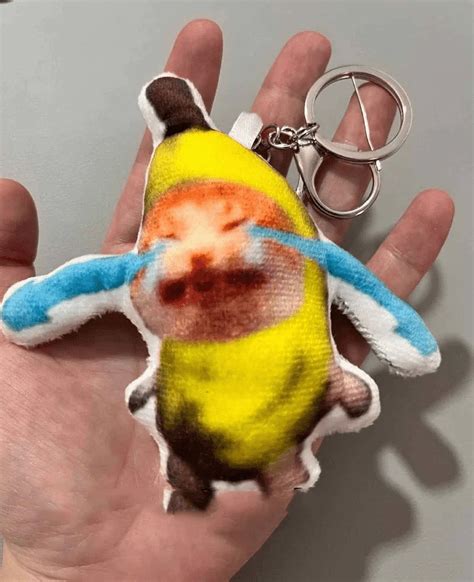 Banana Cat Meme Keychain: Cute and Quirky Cat-shaped Design - Etsy Australia