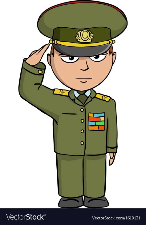 Military cartoon man Royalty Free Vector Image