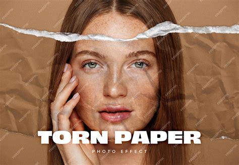 Premium PSD | Torn Paper Photo Effect Mockup