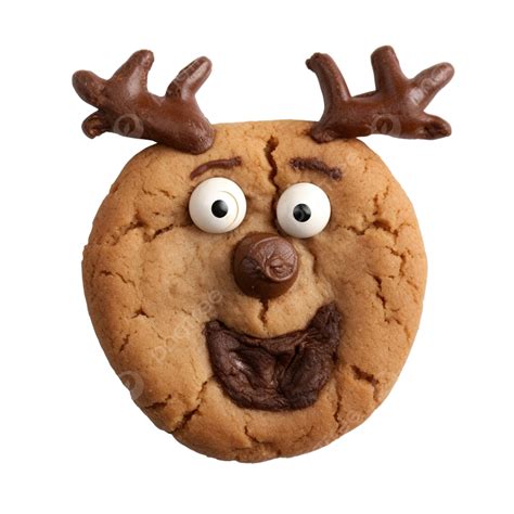 Reindeer Cookie With Funny Face, Reindeer, Deer, Cartoon PNG Transparent Image and Clipart for ...