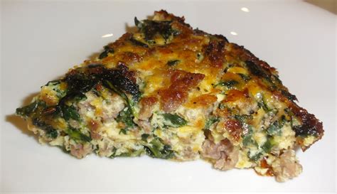 Crustless Sausage Spinach Cheddar Quiche (Gluten Free Nut Free)