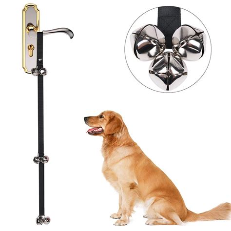 Adjustable Pet Dog Training Dog Doorbell Rope with 7 Metal Bells Housebreaking Clicker Door Bell ...