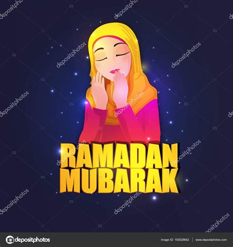 Praying Muslim Woman for Ramadan Mubarak. Stock Vector Image by ©alliesinteract #150529642