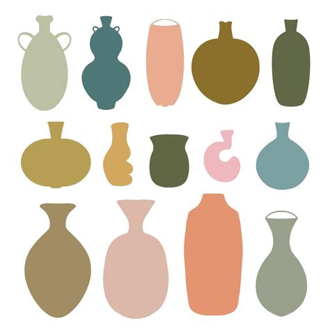 Set of abstract ceramic vase shapes. Various pottery design elements 3129478 Vector Art at Vecteezy