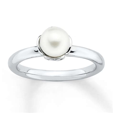 Stackable Ring Freshwater Cultured Pearl Sterling Silver - 48060340499 - Jared