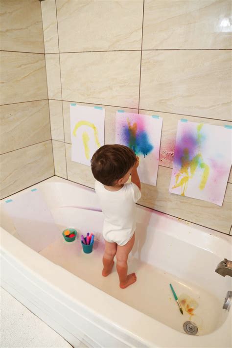 Bath Tub Art Studio - Mama.Papa.Bubba. | Toddler learning activities, Indoor activities for ...