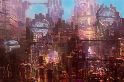 This is a sci fi city or future city. Edit I changed some colors. | Sci fi city, Sci fi anime ...