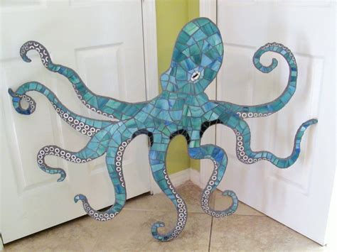 Octopus Mosaic Wall Art, Large 4 ft Stained Glass Mosaic Octopus | Lucy ...