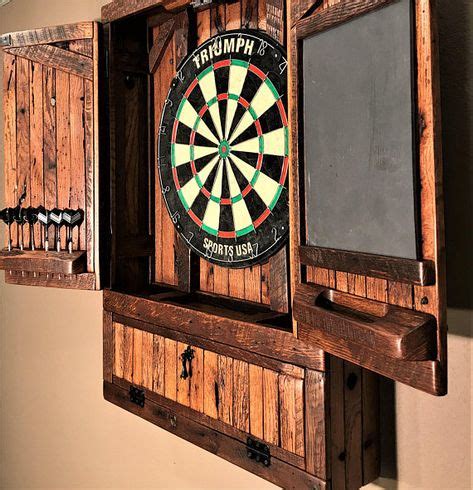 Premium Reclaimed Wood Dart Board Cabinet #woodworkingideas # ...