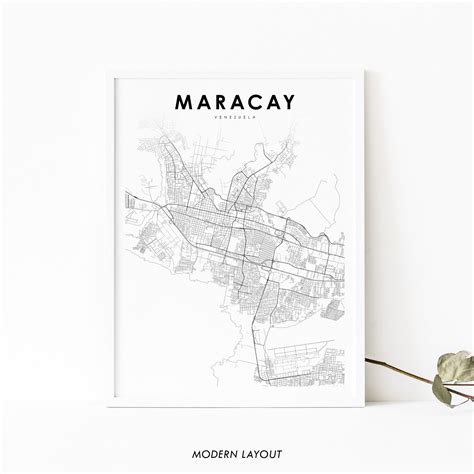 Maracay Venezuela Map Print Map Art Poster Aragua Ciudad | Etsy