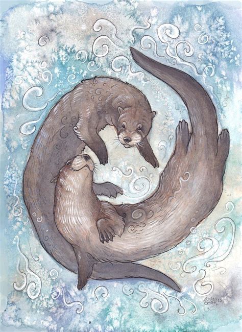 Two Friends of the River by Kitsune-Seven.deviantart.com | Otter art ...