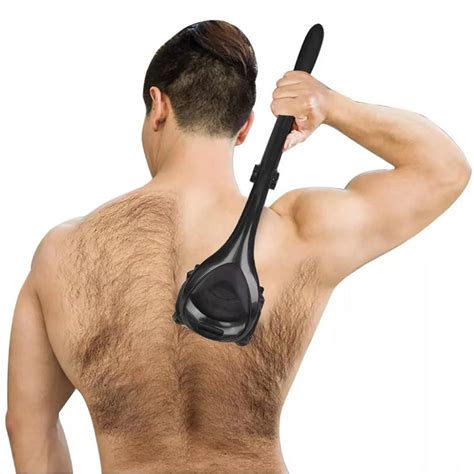 Secure Men Back Shaver Hair Shaver Double Head Blade Foldable Trimmer ...