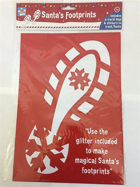 Buy Santa’s Footprint Stencil With Reindeer Footprints World Sticker ...