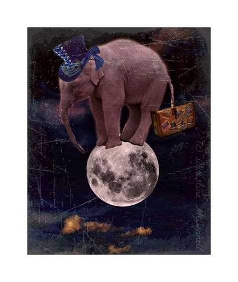 Unavailable Listing on Etsy | Elephant, Moon art print, Elephant art