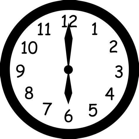 Wall Clock Striking Six - Free Clip Art