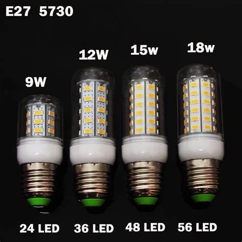 1Pcs E27 5730 5630 SMD LED Corn Bulb AC 220V 9W 12W 15W18W High Luminous Spotlight LED lamp ...