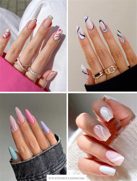 27+ Chic Swirl Nails You'll Want To Copy in 2024 (white, pink, ...)