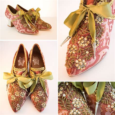 "Pompadour" 18th century shoes - originally white, dyed pink and ...