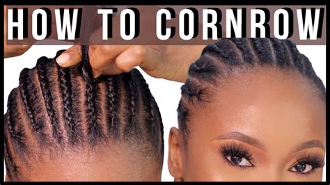 HOW TO CORNROW YOUR HAIR FOR BEGINNERS | BEGINNER STEP BY STEP CORNROW BRAIDING TUTORIAL - YouTube