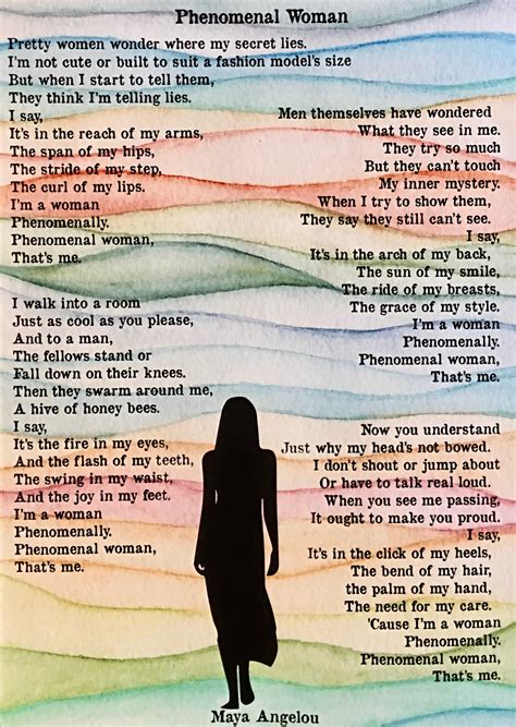 Phenomenal Woman Poem by Maya Angelou. Unframed A4 Print - Etsy UK