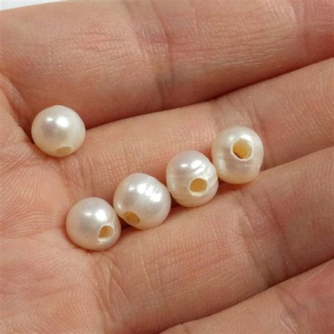 7-8mm Freshwater pearl, large hole pearls, white natural pearl bead FPL78 – J C PEARL