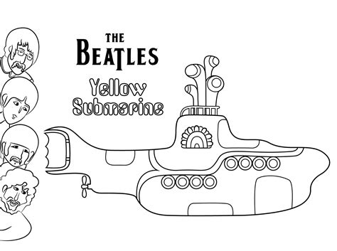 Desenho de The Beatles Yellow Submarine para colorir - Tudodesenhos