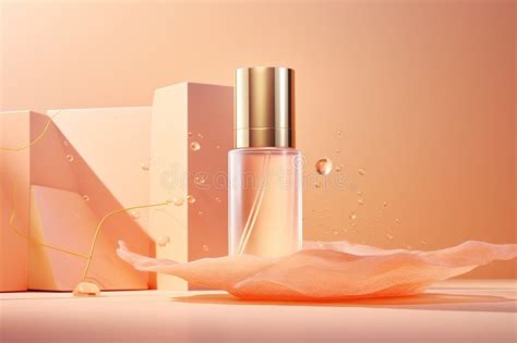 Orange Background for Product Photography with Small Beauty Product Bottle. Generative AI Stock ...