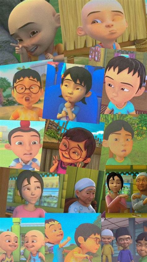 Download Collage Of Upin Ipin Characters Wallpaper | Wallpapers.com