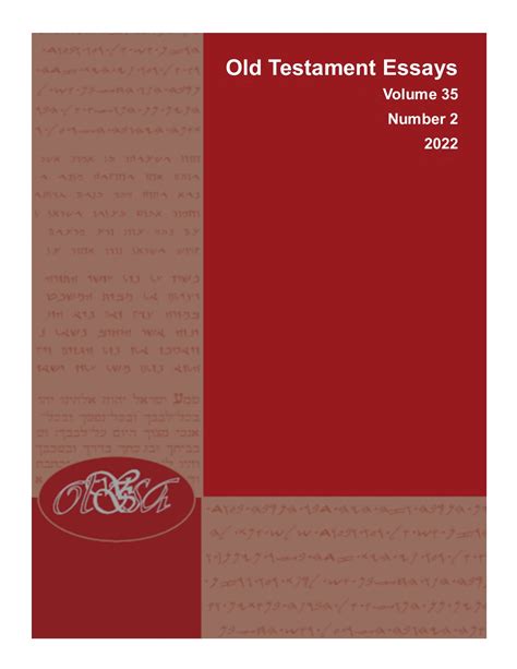 Vol. 35 No. 2 (2022): Old Testament Essays | Old Testament Essays