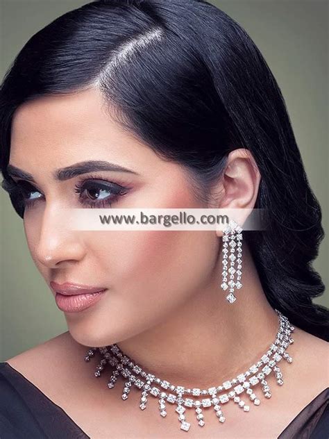 Artificial Diamond Necklace with Earring Set Diamond Necklace Designs