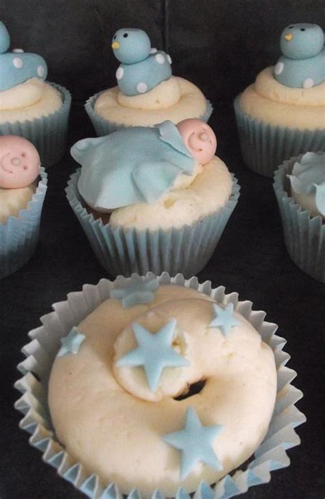 Blue baby boy baby shower cupcakes - Decorated Cake by - CakesDecor