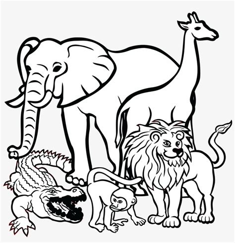 Free Clipart Of African Animals - Animals Clipart Black And White PNG Image | Transparent PNG ...