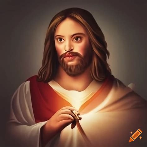 Artistic depiction of jesus christ with down syndrome
