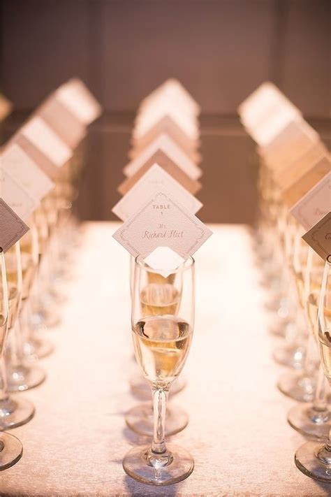 champagne place cards Wedding Table Menus, Wedding Escort Cards, Wedding Table Settings, Mod ...