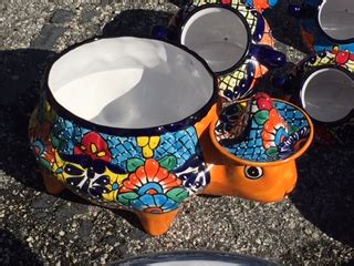 pottery, mexican pottery, colorful pottery, talavera pottery, talavera pots, mexican iguanas ...
