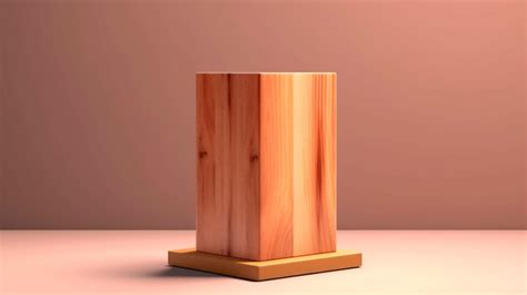 3d Rendering Of A Square Wooden Pedestal Podium For Displaying Products Background, Showcase, 3d ...