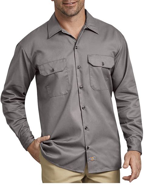 Dickies Mens and Big Men's Original Fit Long Sleeve Twill Work Shirt ...