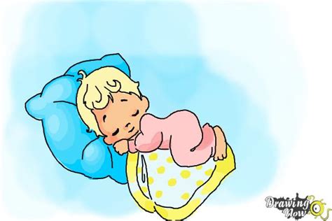 How to Draw a Sleeping Baby - DrawingNow