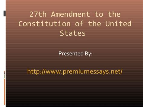 27th amendment to the constitution of the united