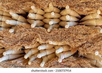 Straw Broom Vacuuming Dirty Dusty Places Stock Photo 2100737914 ...